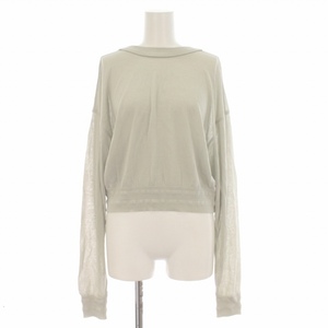 ルシェルブルー コットンシアーニットトップ Cotton Sheer Knit Top セーター 長袖 ホルターネック 無地 36 S グレー 25S61417