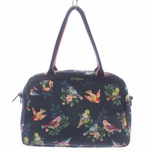 キャスキッドソン Cath Kidston ハンドバッグ ショルダーバッグ 2WAY 花 鳥 総柄 ロゴ 紺 ネイビー 831987 /XZ ■GY18 レディース