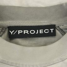ワイプロジェクト Y / Project ロゴ刺繍 ギャザーショルダー Tシャツ カットソー 半袖 EU34 グレー /DF ■OS メンズ_画像3