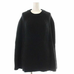 3.1 Philip rim 3.1 phillip lim knitted poncho pull over wool rib XS black black /YI20 lady's 