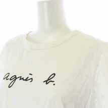 アニエスベー agnes b. Tシャツ カットソー 半袖 ロゴプリント 3 L 白 ホワイト /AT11 レディース_画像5