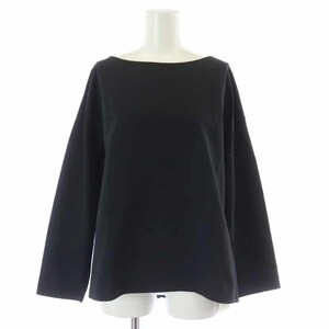 未使用品 レイビームス Ray Beams バックプリーツボートネックTシャツ カットソー 長袖 黒 ブラック 63-14-0209-101 /AT24 レディース