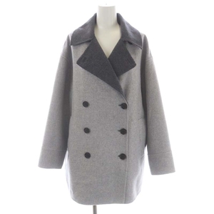 pi-es Paul Smith PS Paul Smith 22AW wool li bar double pea coat outer 38 gray /NR #OS lady's 