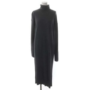 セオリー theory SUPER WOOL DROP SHOULDE DRESS J ニットワンピース ロング 長袖 タートルネック ウール S グレー /DO ■OS レディース