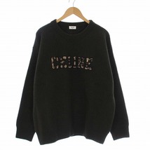 セリーヌ CELINE Hedi Slimane 22AW レオパードエンブロイダリー クルーネック ニット セーター 長袖 S 緑 グリーン /KH メンズ_画像1