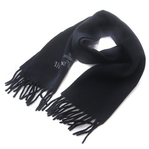 ヴィヴィアンウエストウッドマン Vivienne Westwood MAN マフラー フリンジ オーブ ロゴ 刺繍 黒 ブラック グレー /SI13 メンズ