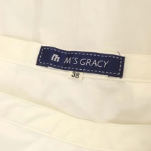エムズグレイシー M'S GRACY タック フレアスカート 膝丈 38 白 紺 ホワイト ネイビー /HK ■OS レディース_画像3