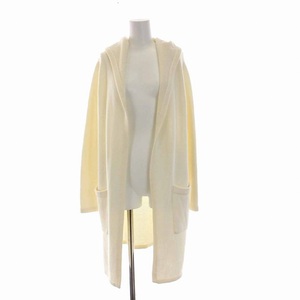  Avenir etoile Aveniretoile cardigan knitted long feather weave with a hood . long sleeve 36 S white eggshell white /YM lady's 