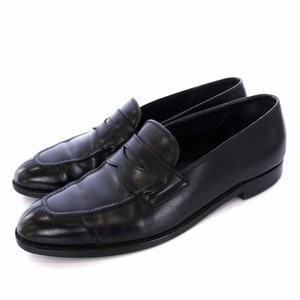 ジョンロブ JOHN LOBB BURGHLEY バーレー 4098ラスト コインローファー モカシン レザー 8.5E 27cm 黒 ブラック /KH メンズ