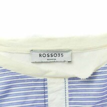 ROSSO35 ロッソ35 GENOVA Tシャツ カットソー フレンチスリーブ ボーダー 40 L 白 ホワイト 青 ブルー /AT9 レディース_画像4
