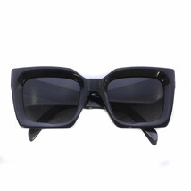 セリーヌ CELINE ポラライズド POLARIZED サングラス セルフレーム 偏光 スクエア型 ロゴ 51□22 140 黒 ブラック CL401301 /XZ ■OH ■GY1_画像1