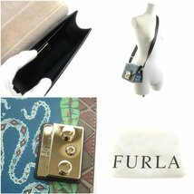 フルラ FURLA メトロポリス ショルダーバッグ ポシェット レザー 青 ブルー 緑 グリーン 茶 ブラウン /AN3 レディース_画像6