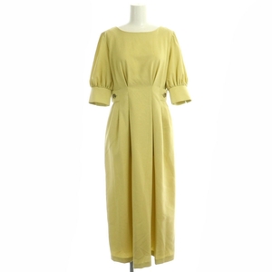  Natural Beauty Basic NATURAL BEAUTY BASIC 23SS waist side button One-piece . minute sleeve long M yellow color yellow 
