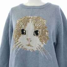 ファーファー furfur 22SS MARSHMALLOW SWEATER ニット セーター キャット ねこ 長袖 ONE 水色 ライトブルー RWNT221055 /TK レディース_画像4