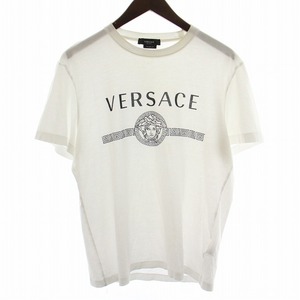 ヴェルサーチ ヴェルサーチェ VERSACE TAULOR FIT Tシャツ カットソー 半袖 メデューサ ロゴ A87573 M ホワイト 白 ■GY19 /MW メンズ