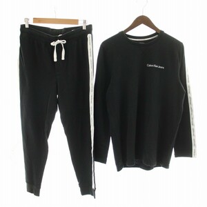 カルバンクラインジーンズ Calvin Klein Jeans セットアップ スウェット トレーナー サイドライン M ブラック 黒 ■GY19 /MW メンズ