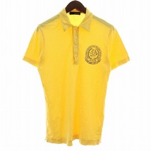 ディースクエアード DSQUARED2 ポロシャツ 半袖 プリント ダメージ加工 M イエロー 黄色 ■GY19 /MW メンズ_画像1