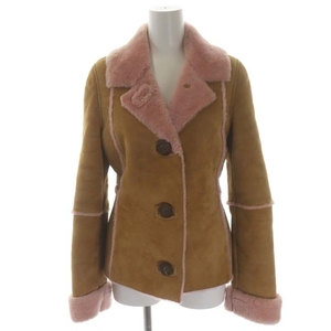 ti-&ji- Dolce&Gabbana Dolce & Gabbana D&G suede boa jacket single 3B XS Camel pink /HK #OS lady's 