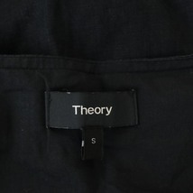 セオリー theory 21SS Linen Combo Emb V Shift DR ワンピース 膝丈 ノースリーブ S 黒 ブラック /MI ■OS レディース_画像3