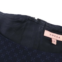 トッカ TOCCA 19SS ワンピース 総柄 ひざ丈 半袖 0 S 紺 ネイビー /TK レディース_画像8