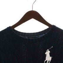 ポロ ラルフローレン POLO RALPH LAUREN ニット セーター 長袖 クルーネック ロゴ刺繍 ビッグポニー ボーダー M 紺 黄色 白_画像3