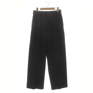 マーカウェア MARKA WARE 23AW DOUBLE PLEATED TROUSERS ウールパンツ テーパード センタープレス タック ジッパーフライ 1 黒 ブラック /D