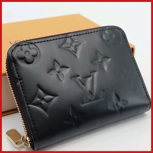 【美品】ルイヴィトン　LOUIS VUITTON　ヴェルニ　ジッピー コインパース　モノグラム　艶消し　マットブラック　黒　ミニウォレット　財布