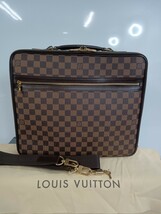 極美品【Louis Vuitton】ルイ・ヴィトン　オルディナトゥールサバナ　ダミエ　エベヌ　ブラウン系　メンズ　ブリーフケース　　PC　バッグ_画像1