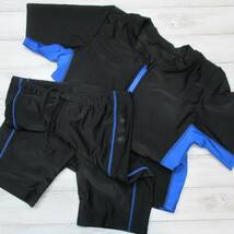 U5540★ツーピース 水着 11L ジッパー レディース 女子 水泳 競泳 セパレート 半袖 ブラック 黒 青 スイムウェア スイミング プール_画像4
