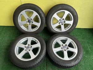 215/55R16 2019年スダットレス ブリヂストンブリザックVRX2 タイヤアルミセット 5穴 PCD108 ET+49 16×7J ハブ63.5mm ボロボキャップ付け