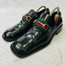 【良品】GUCCI グッチ シェリーライン ホースビット ローファー 黒 35 22.5～23cm_画像1