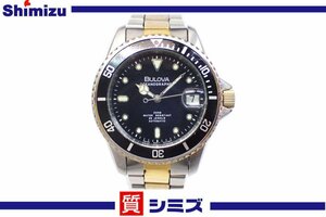 1円【BULOVA】不動品 ブローバ オーシャングラファー 自動巻 メンズ腕時計 OCEANOGRAPHER 25石 コンビカラー ETA 2824-2 ジャンク ◆質屋