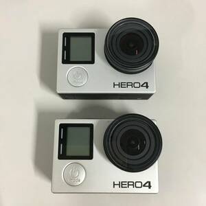 ●GoPro HERO4 2個セット ジャンク SILVER ウェアラブルカメラ ゴープロヒーロー４　【23/1115/01