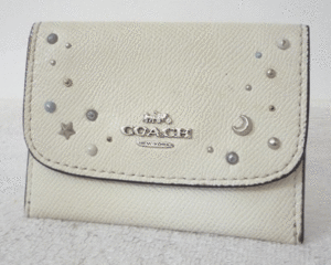 コーチ　COACH　レザー　ホワイト　白　定期入れ　名刺入れ　カードケース