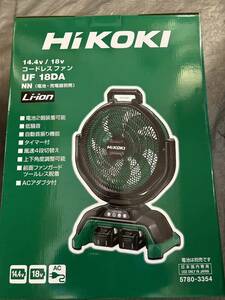 HiKOKI 18V コードレスファン UF18DA (NN) 本体+ACアダプタ付 扇風機 18V対応 日立 ハイコーキ