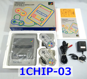 動作確認済 任天堂 1CHIP 03 スーパーファミコン 後期型本体 S端子ケーブル 後期型ACアダプタ NINTENDO SUPER FAMICOM SNES console