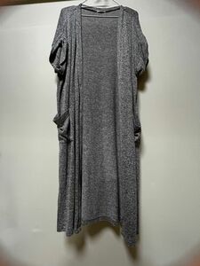 【GU】ロング半袖カーディガン グレー　size XL