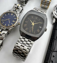 腕時計 まとめ売り 7点 ジャンク品 SEIKO CITIZEN RADO RICOH GUESS SANTO JOANNES等 デイト クォーツ ソーラー 手巻き メンズ腕時計_画像3