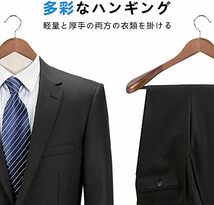 未使用品 木製ハンガーセット 洋服 スーツ コート用ハンガー 手作 天然高級木 (胡桃色/6本)_画像6