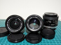 希少☆Canon FD 28mm 1:2・FD 50mm 1:1.4・TAMRON 28mm 1:2.5☆キヤノンフィルムカメラ用 マニュアルレンズ 単焦点レンズ_画像1