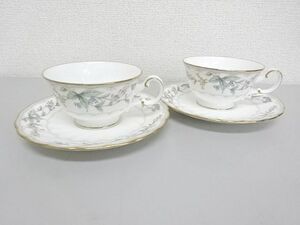 ★Noritake★ノリタケ　RAVISSANTE 　ヴィサント　カップ＆ソーサー　金彩　花模様　2客セット