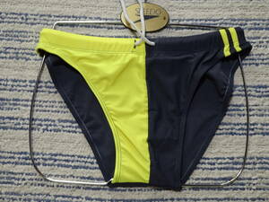 651 half & stripe swim bikini panties SizeS yellow × blue gray * side ie Rollei n new goods unused 