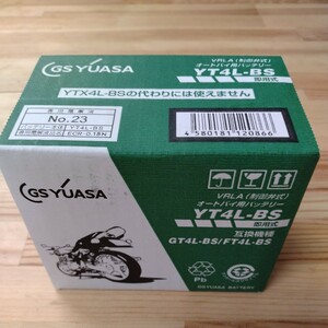 未使用保管品　YUASA　ユアサ　オートバイ用バッテリー　YT4L-BS　VRLA　互換　GT4L-BS/FT4L-BS　　　BS-53