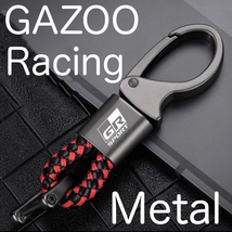 GR GAZOO Racing メタル キーホルダー 赤黒 GR SPORT ガズーレーシング アクセサリー グッズ 用品 86 ヤリス スープラ ランクル プリウス_画像1