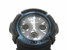 XA625◇カシオ G-SHOCK マルチバンド6 メンズ腕時計 AWG-M100A タフソーラー アナデジ 2針 ブラック×ブルー 黒文字盤 / 美品 / 現状渡し_画像2