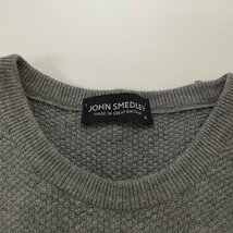 P152a [人気] JOHN SMEDLEY ジョンスメドレー ニットセーター S グレー 長袖 毛100 イギリス製 | トップス N_画像3