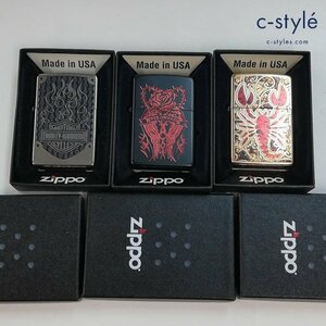 A033a [未使用品] ZIPPO ジッポー HARLEY-DAVIDSON EVER ONWARD サソリ 喫煙具 タバコ 煙草 計3点 | その他 O