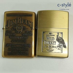 A140a [セット] ZIPPO ジッポー オイルライター 1998年製 JIM BEAM ジムビーム 2000年製 WILD TURKEY ワイルドターキー 喫煙具 | その他 K