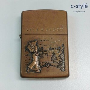 A148a [人気] ZIPPO ジッポー 1991年製 LYLE＆SCOTT ライルアンドスコット オイルライター ゴールド ゴルフ 喫煙具 煙草 タバコ | その他 K