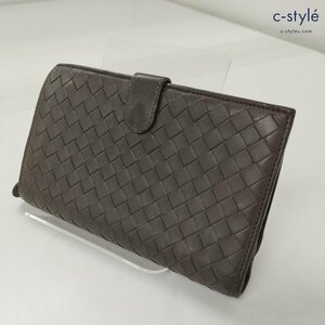 A096a [人気] BOTTEGA VENETA ボッテガ・ヴェネタ 二つ折り財布 ブラウン系 長財布 レザー ウォレット | ファッション小物 G